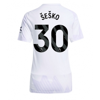 Billige Fotballdrakt Manchester United Benjamin Sesko #30 Replika Bortedrakt Dame 2025-26 Kortermet